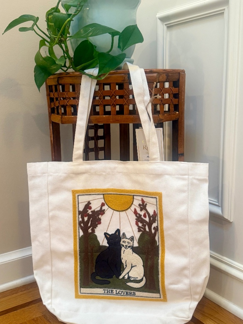 BP HOME ART CORAL Ridge Embroidered Canvas Shopper Bag NWT LARGE